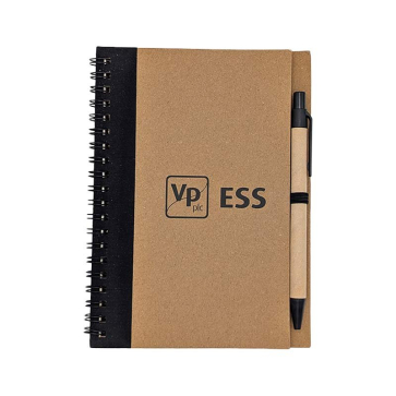 Recycled Note Book with Ball Pen in Black